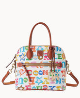 Doodle II Coated Cotton Domed Satchel