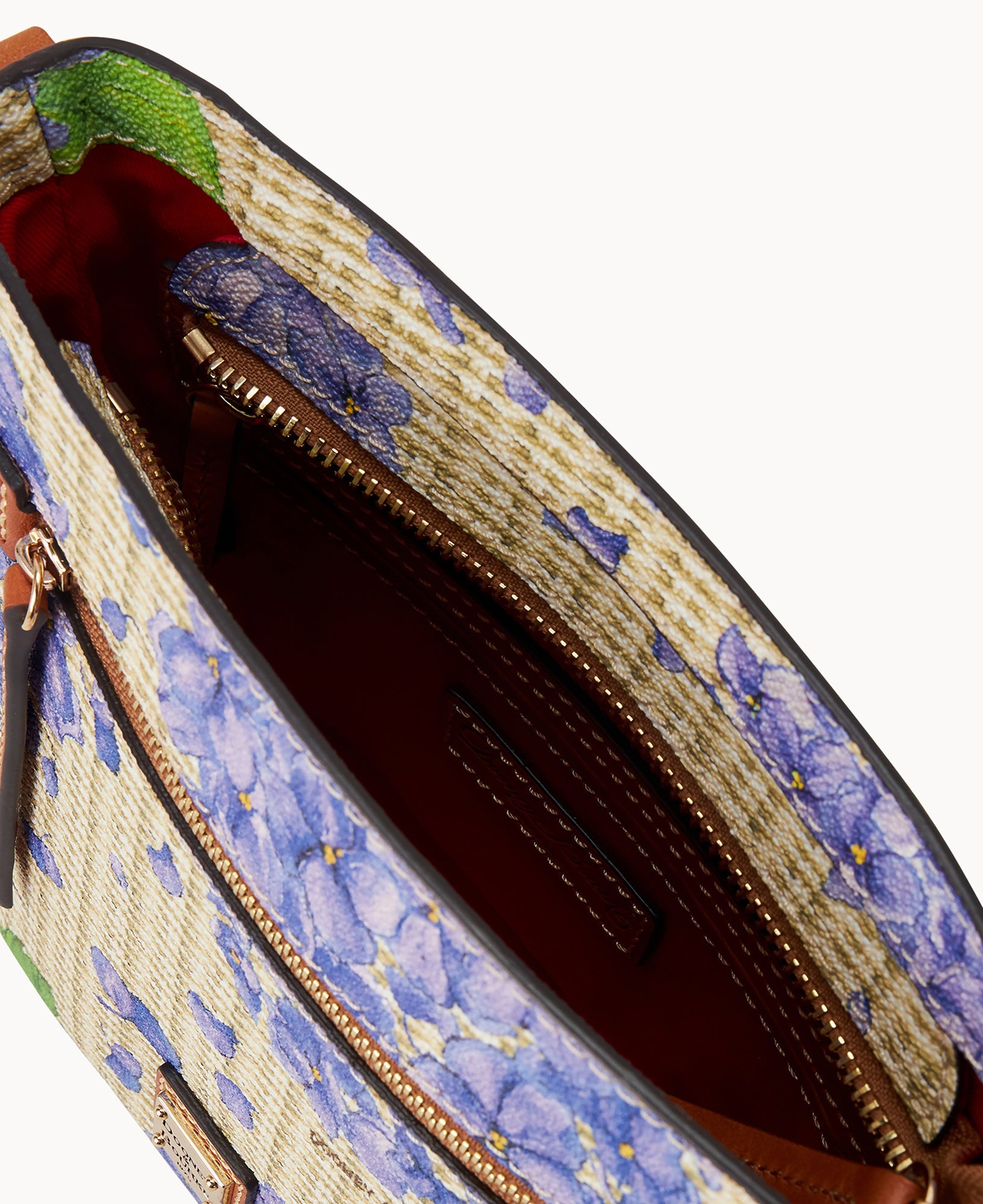 Hydrangea Basketweave Small Zip Crossbody