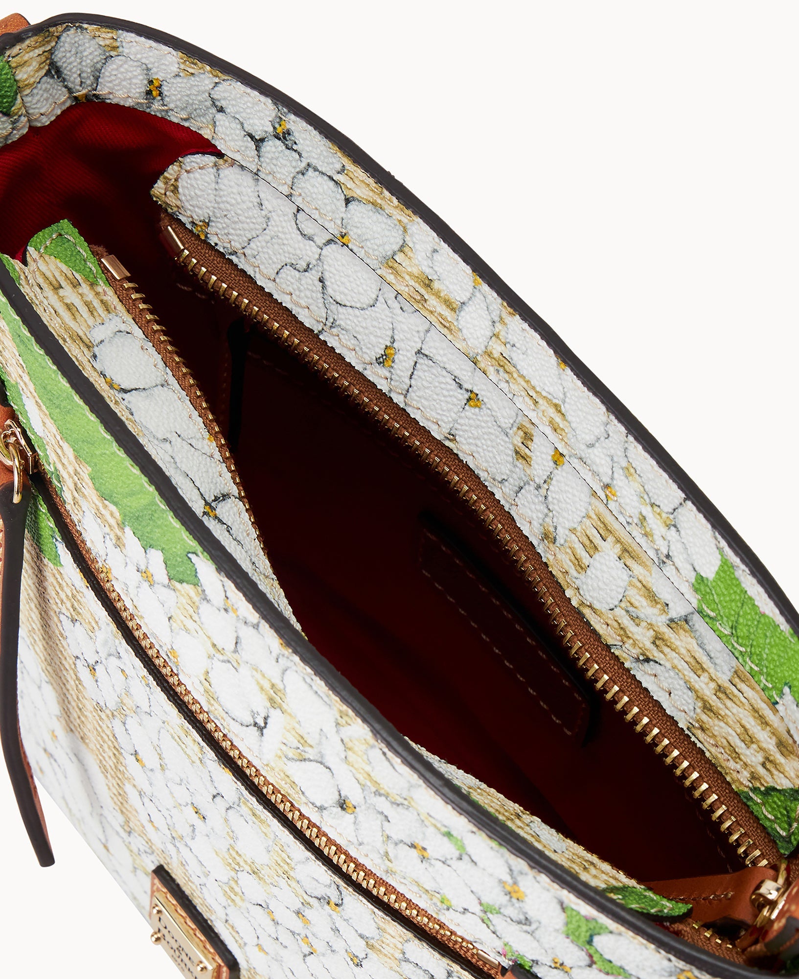 Hydrangea Basketweave Small Zip Crossbody