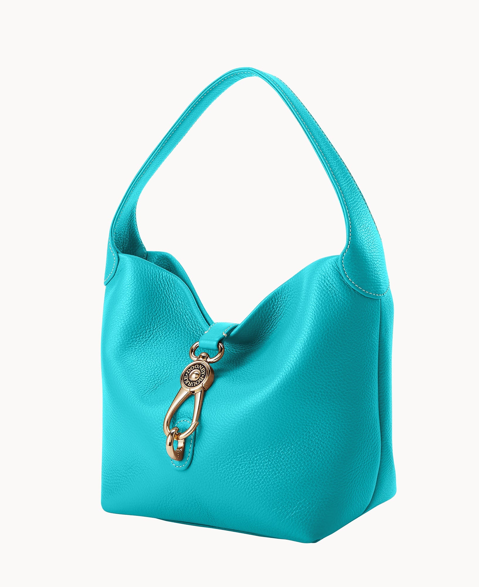 Lucca Leather Logo Lock Hobo