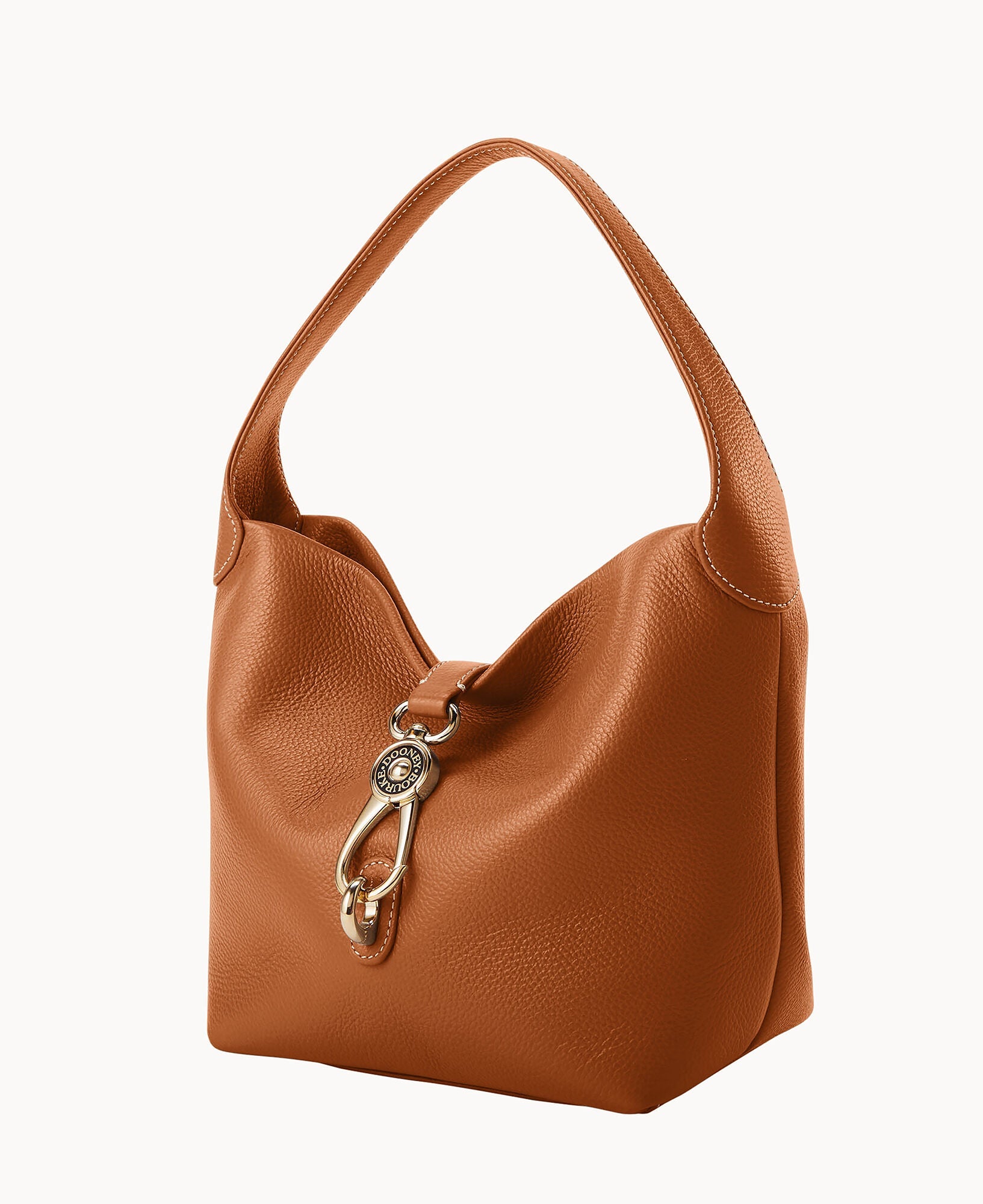 Lucca Leather Logo Lock Hobo