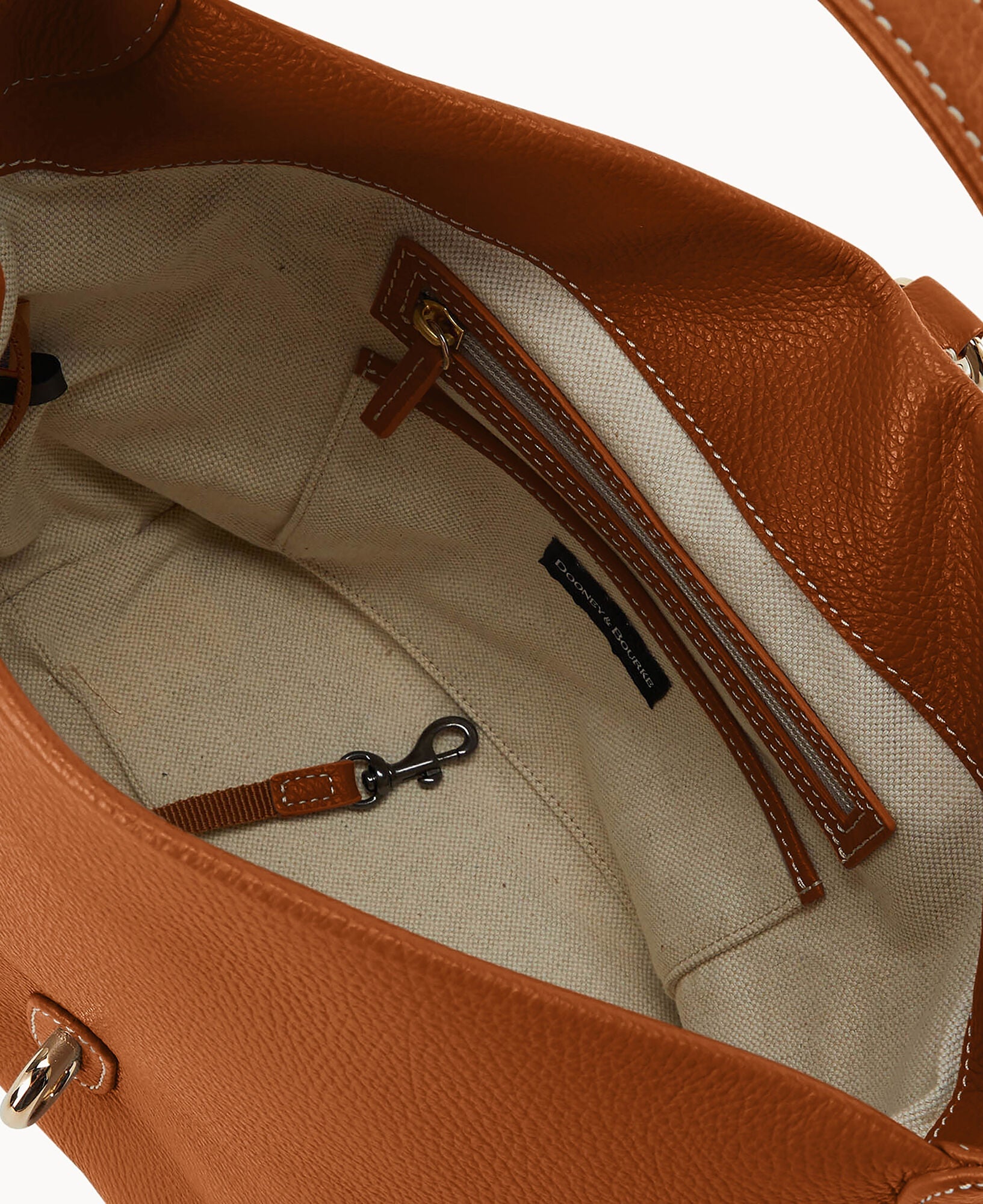 Lucca Leather Logo Lock Hobo