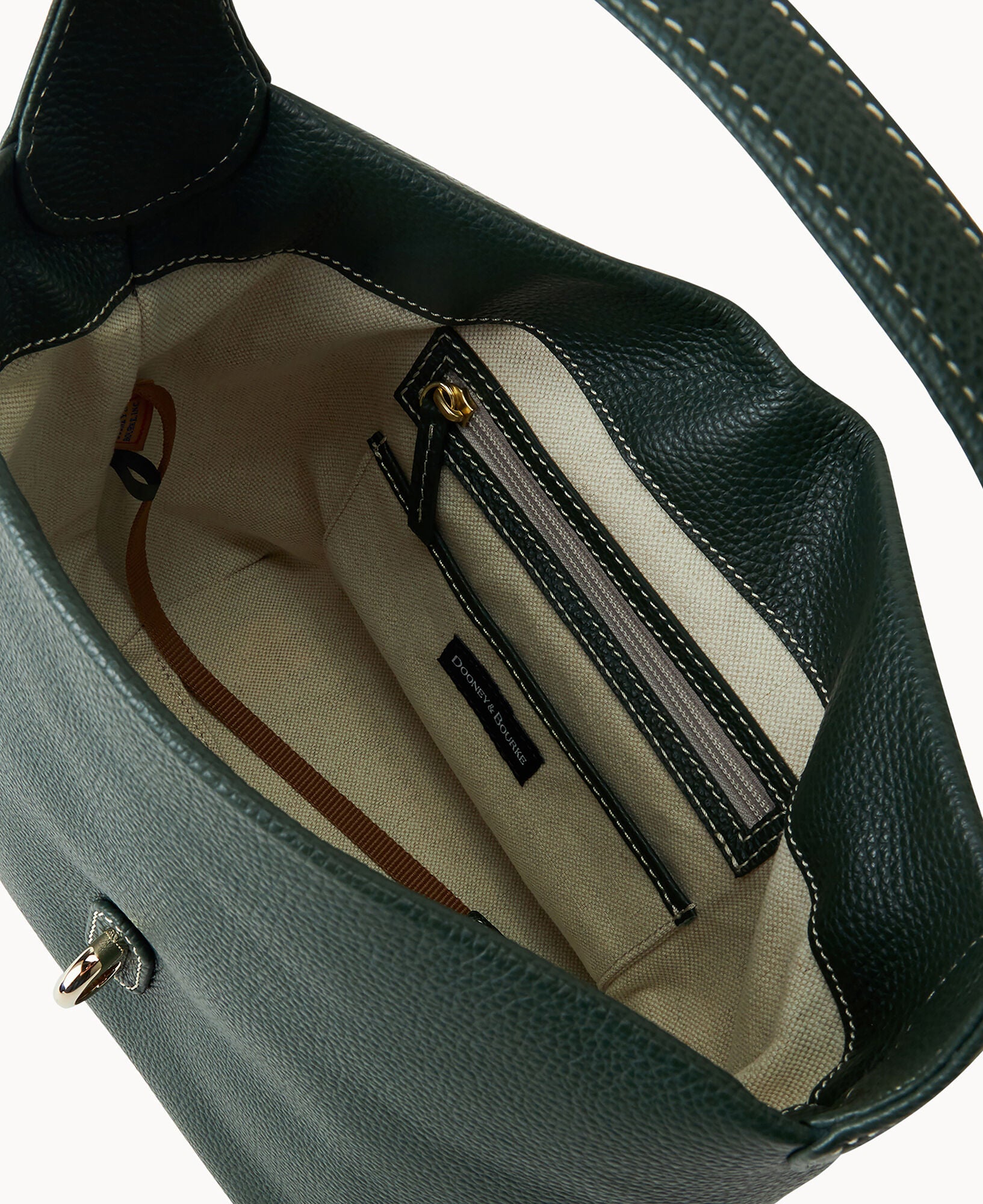 Lucca Leather Logo Lock Hobo