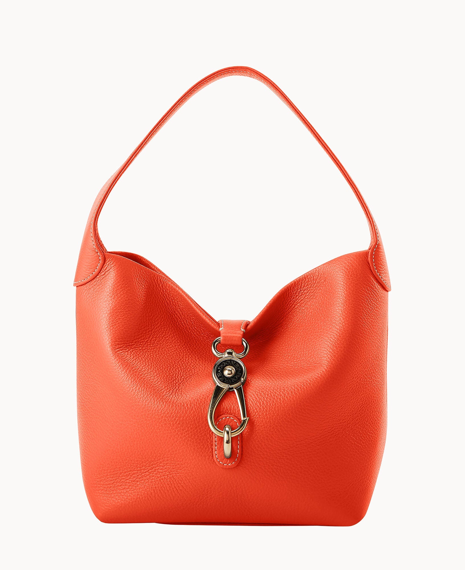 Lucca Leather Logo Lock Hobo