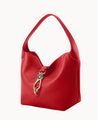 Lucca Leather Logo Lock Hobo