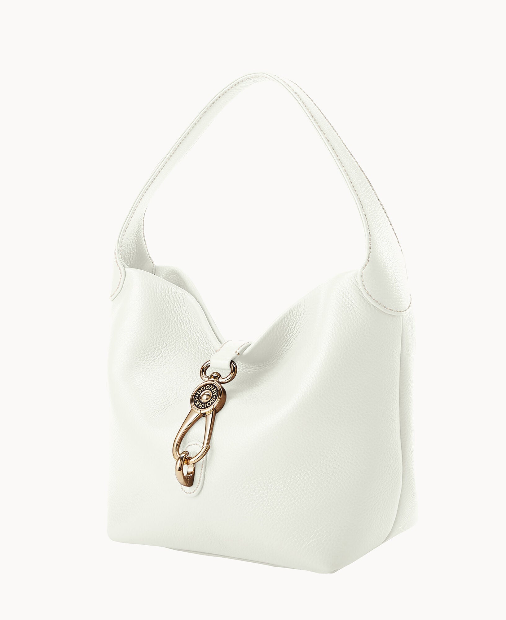 Lucca Leather Logo Lock Hobo