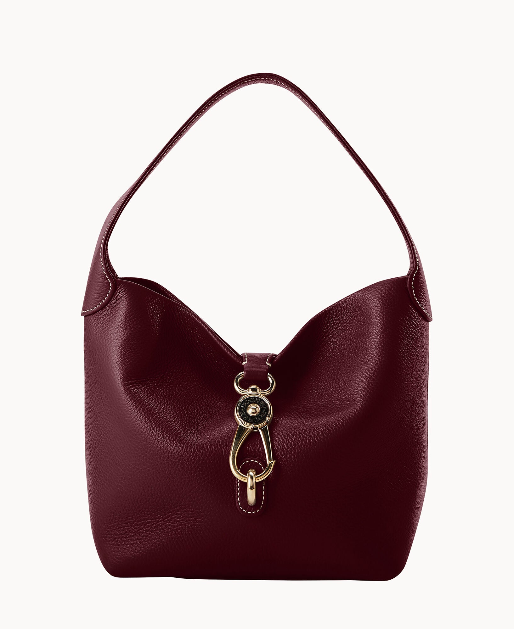 Lucca Leather Logo Lock Hobo