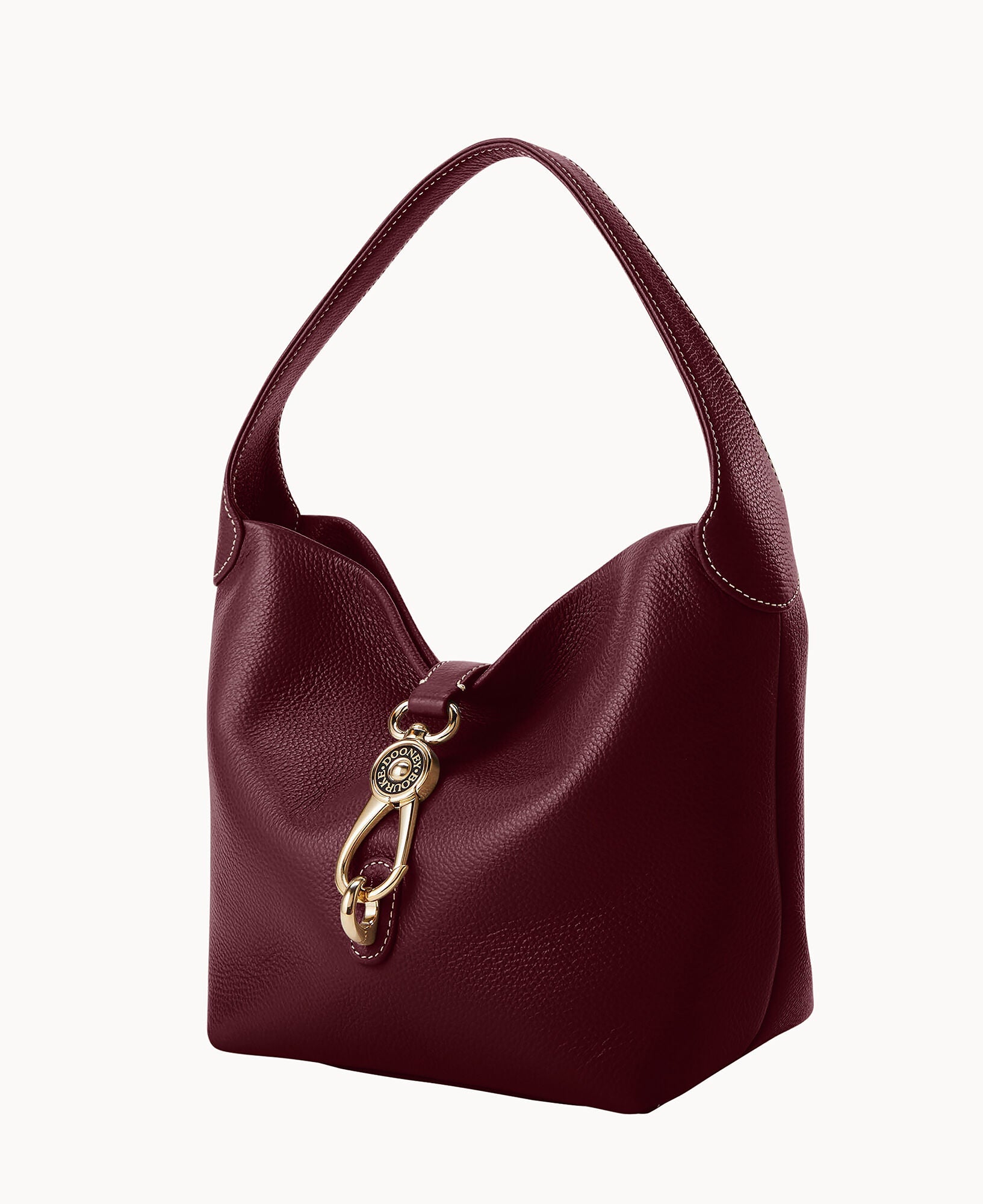 Lucca Leather Logo Lock Hobo