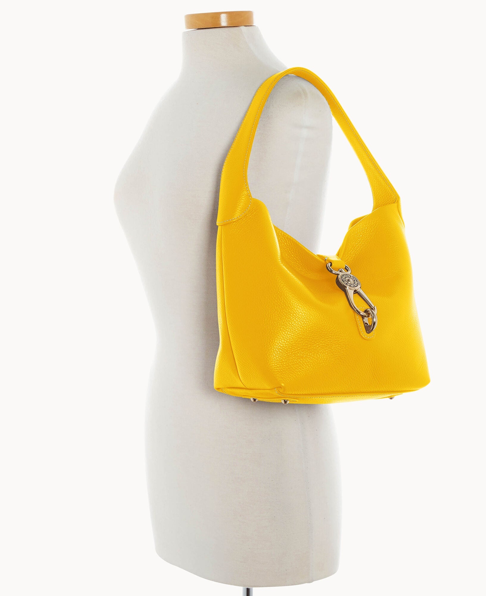 Lucca Leather Logo Lock Hobo