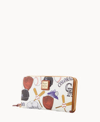 MLB Rockies Large Zip Around Wristlet
