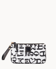 Doodle II Coated Cotton Medium Wristlet